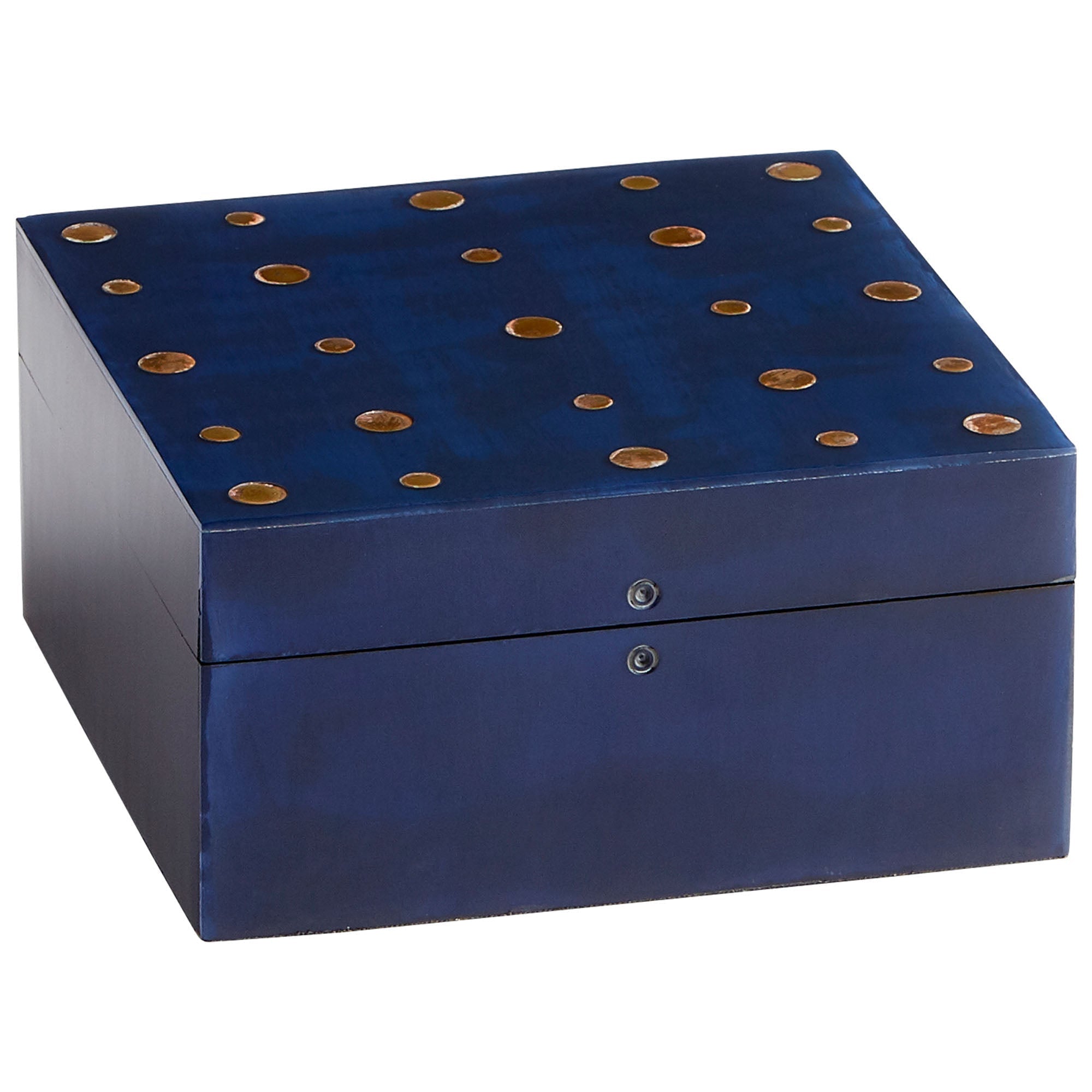 Cyan Design 09789 Large Dotty Container - Black & Brass Decorative Storage Box for Home Decor, Jewelry Organizer, Gift Box - Perfect for Living Room, Bedroom, or Office