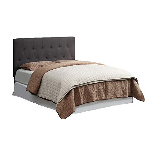 Furniture of America Warscher Gray Fabric Tufted Headboard for Full/Queen Bed - Elegant Bedroom Decor for Modern & Traditional Homes