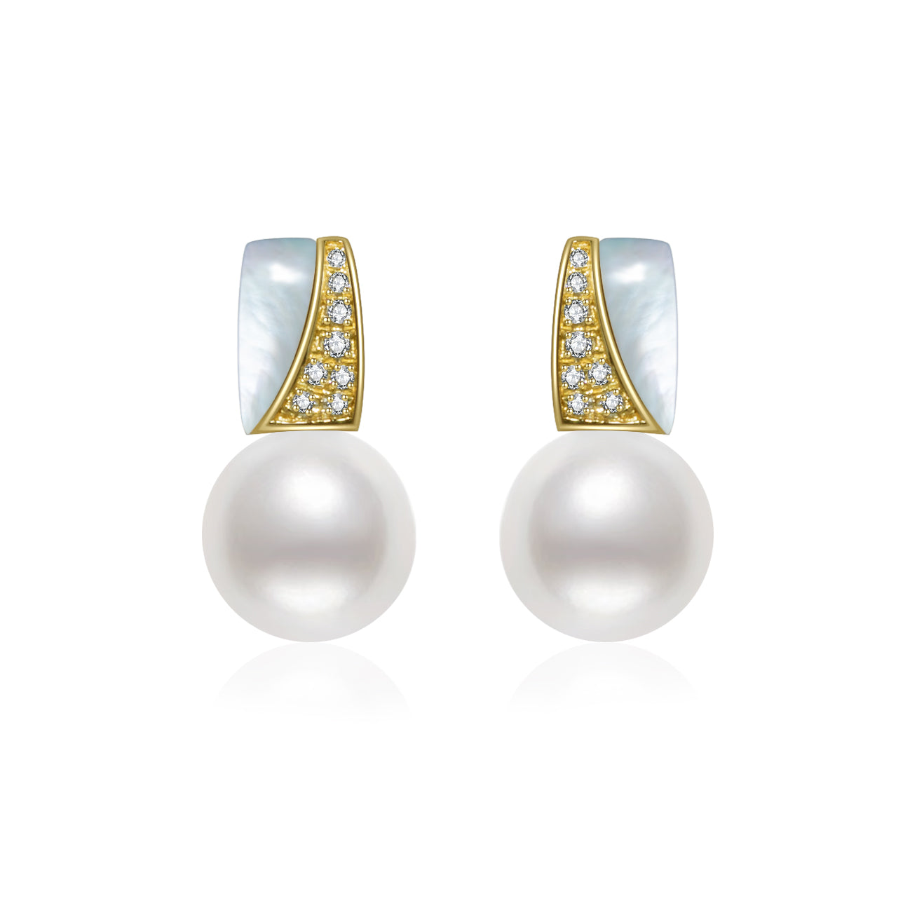18K Solid Gold Freshwater Pearl Earrings for Women - Classic Stud Earrings with AAA Quality Pearls - Perfect for Weddings, Parties & Everyday Elegance (KE00043)