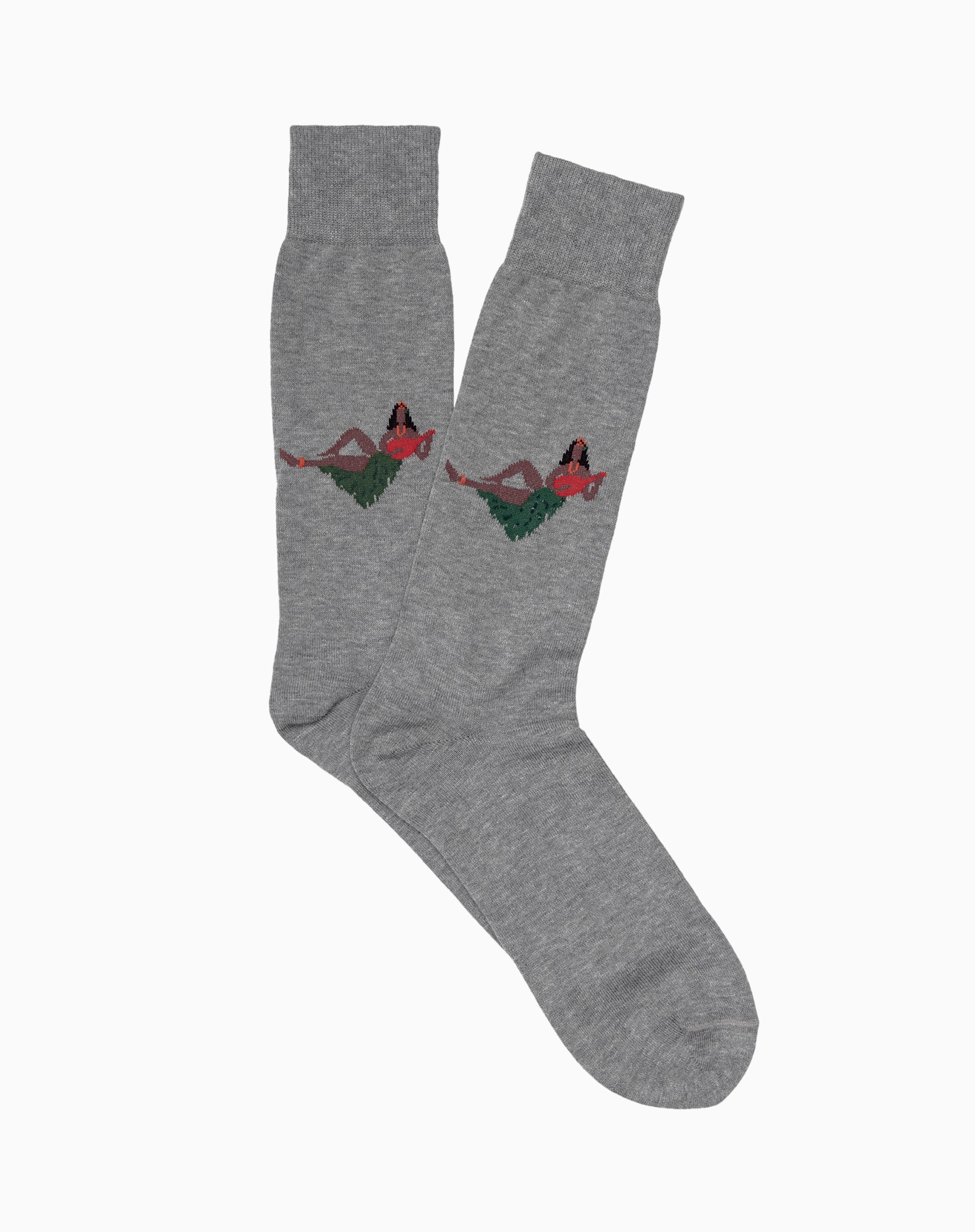 Funny Reclining Hula Girl Socks - Novelty Hawaiian Themed Slipper Socks for Women & Men - Perfect for Beach Parties, Luaus & Tropical Vacations