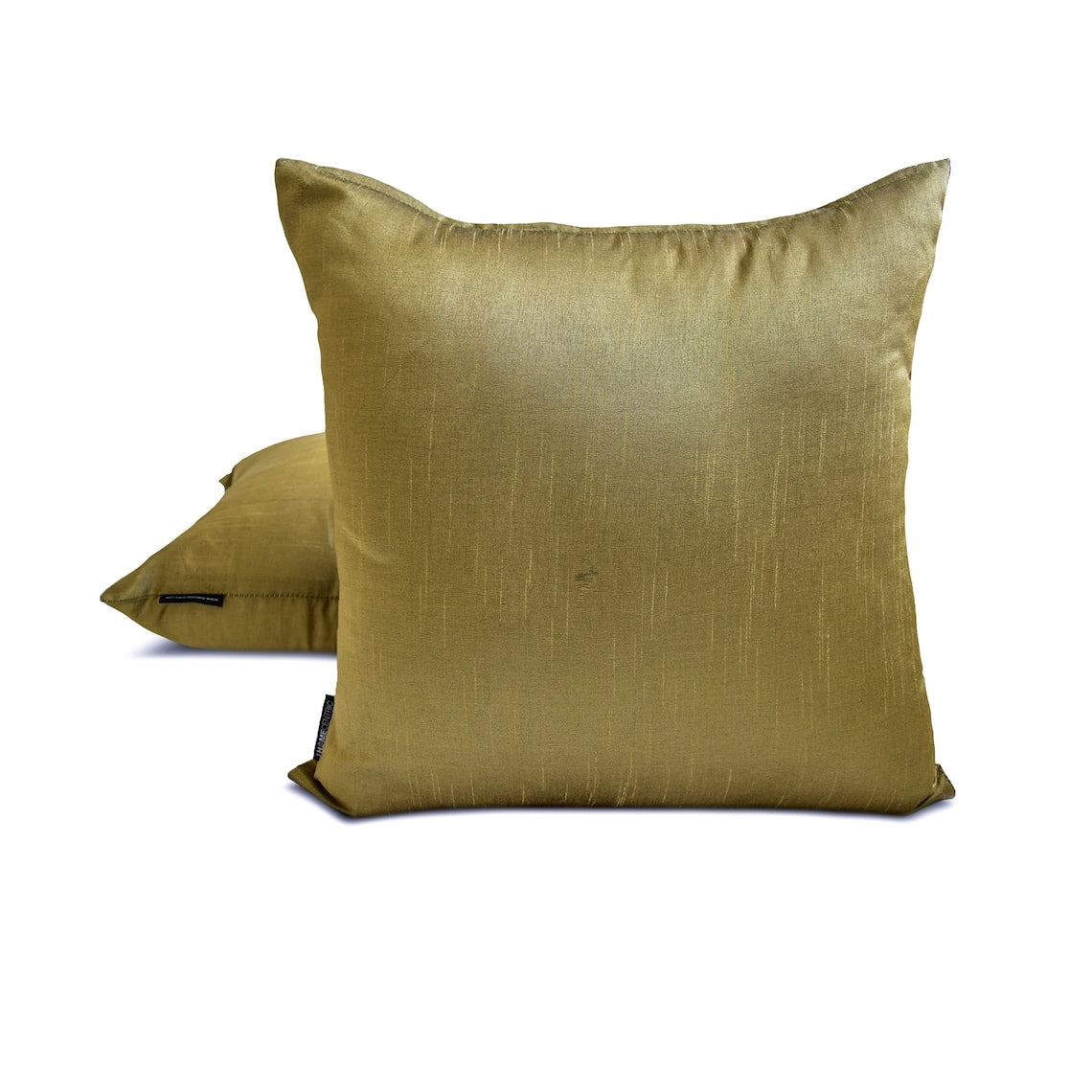 Antique Gold Luxury Silk Throw Pillow Covers (Set of 2) - Elegant Home Decor for Sofa, Bedroom & Living Room