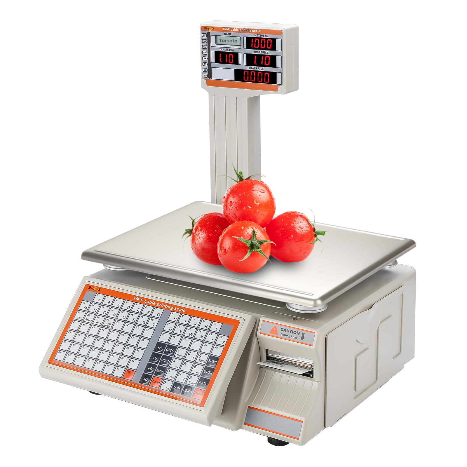 High Precision Commercial Digital Scale with Barcode Label Printer - 66 lbs Capacity for Retail, Supermarkets, Deli, Butcher Shops & Farmers Markets | Perfect for Weighing & Pricing Meat, Produce & Bulk Items