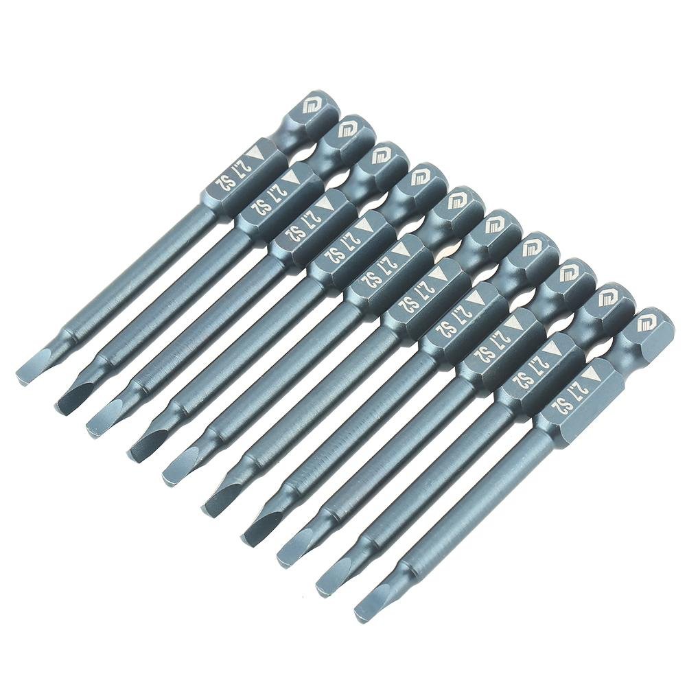 Hilitand 10-Piece Triangle Head Screwdriver Bit Set - 1/4 Inch Shank, 65mm Alloy Steel H6.3x65mmx2.7 - Perfect for Electronics Repair, Furniture Assembly & DIY Projects
