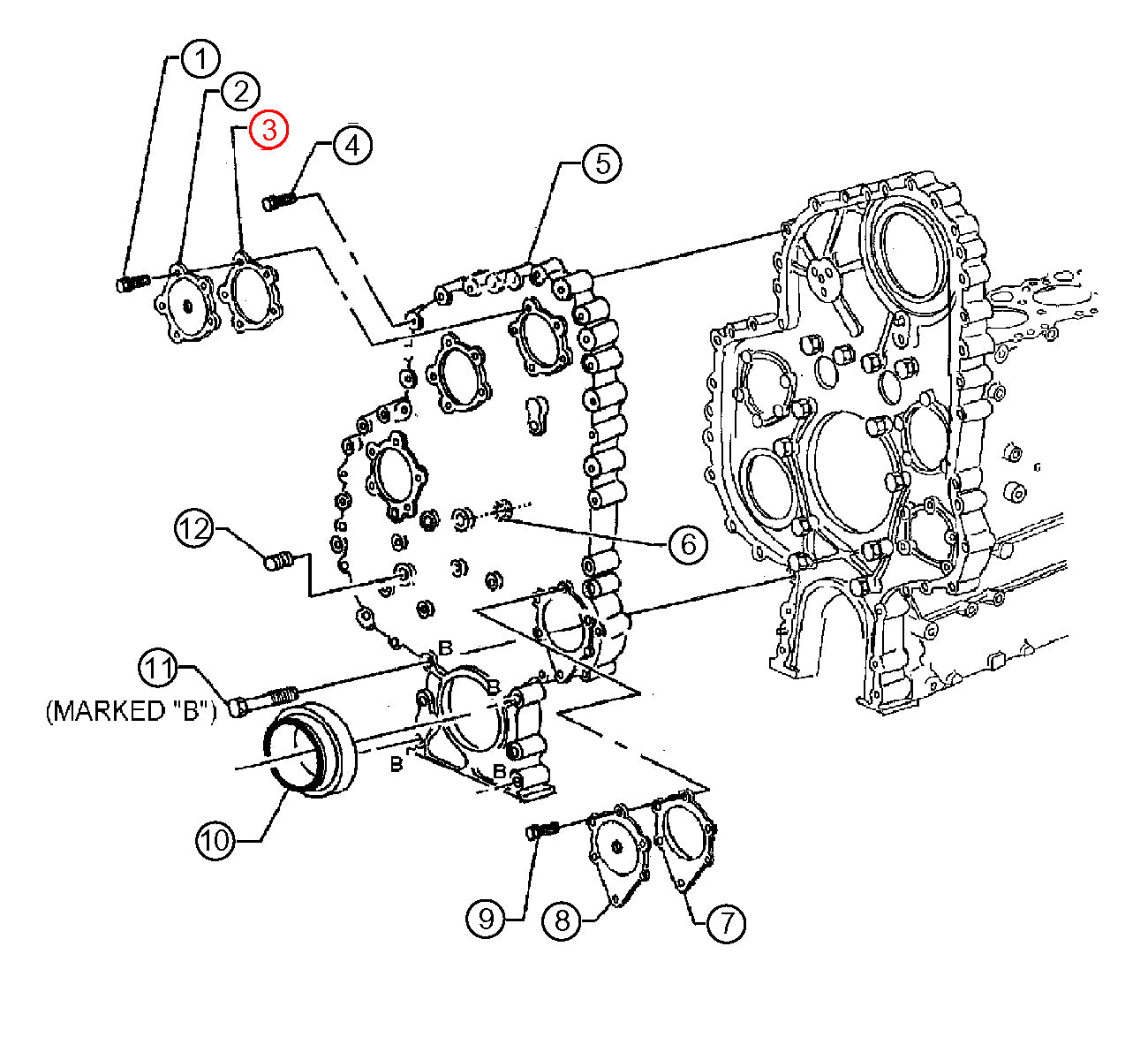 Detroit Diesel S60 Gasket Accessory Drive Kit (Part #08929130) - Compatible with Heavy-Duty Trucks & Industrial Engines