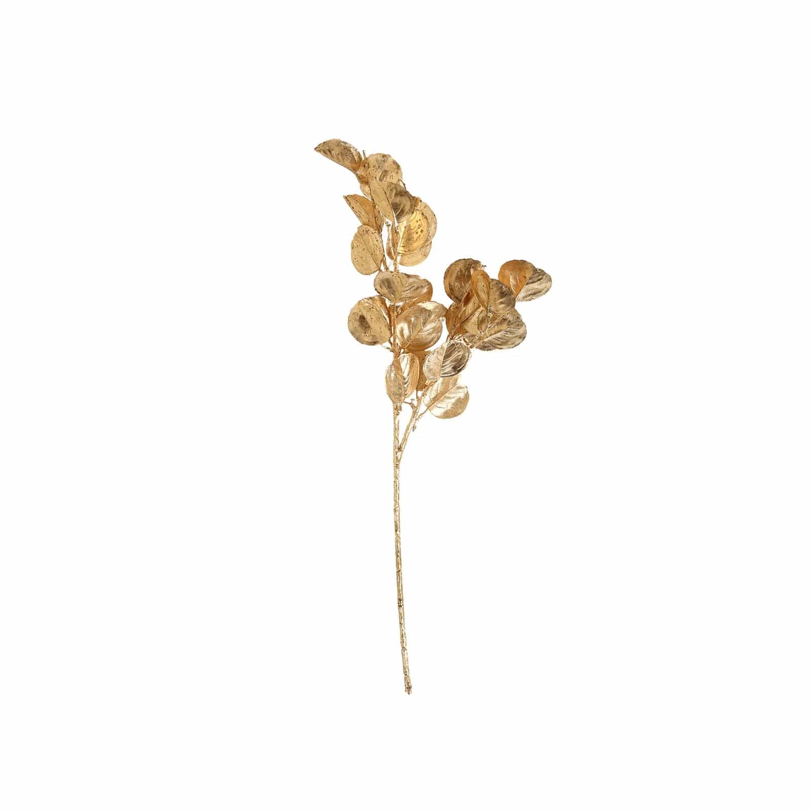 2 Pack Gold Metallic Artificial Eucalyptus Leaf Stems - 27