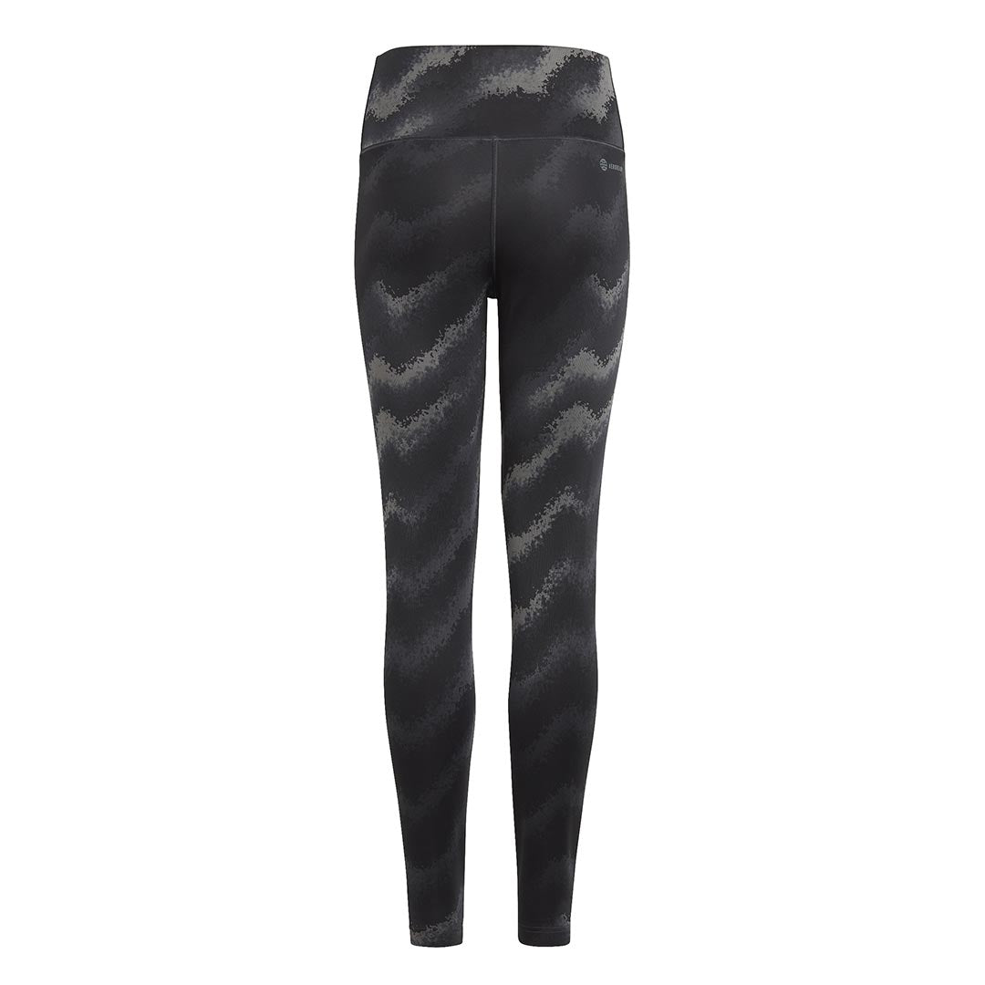 Adidas Girls' Dance AEROREADY High Waist Printed Tights (HR5814) - Moisture-Wicking Junior Yoga Pants for Dance, Gym & Workout - Perfect for Ballet, Fitness & Activewear