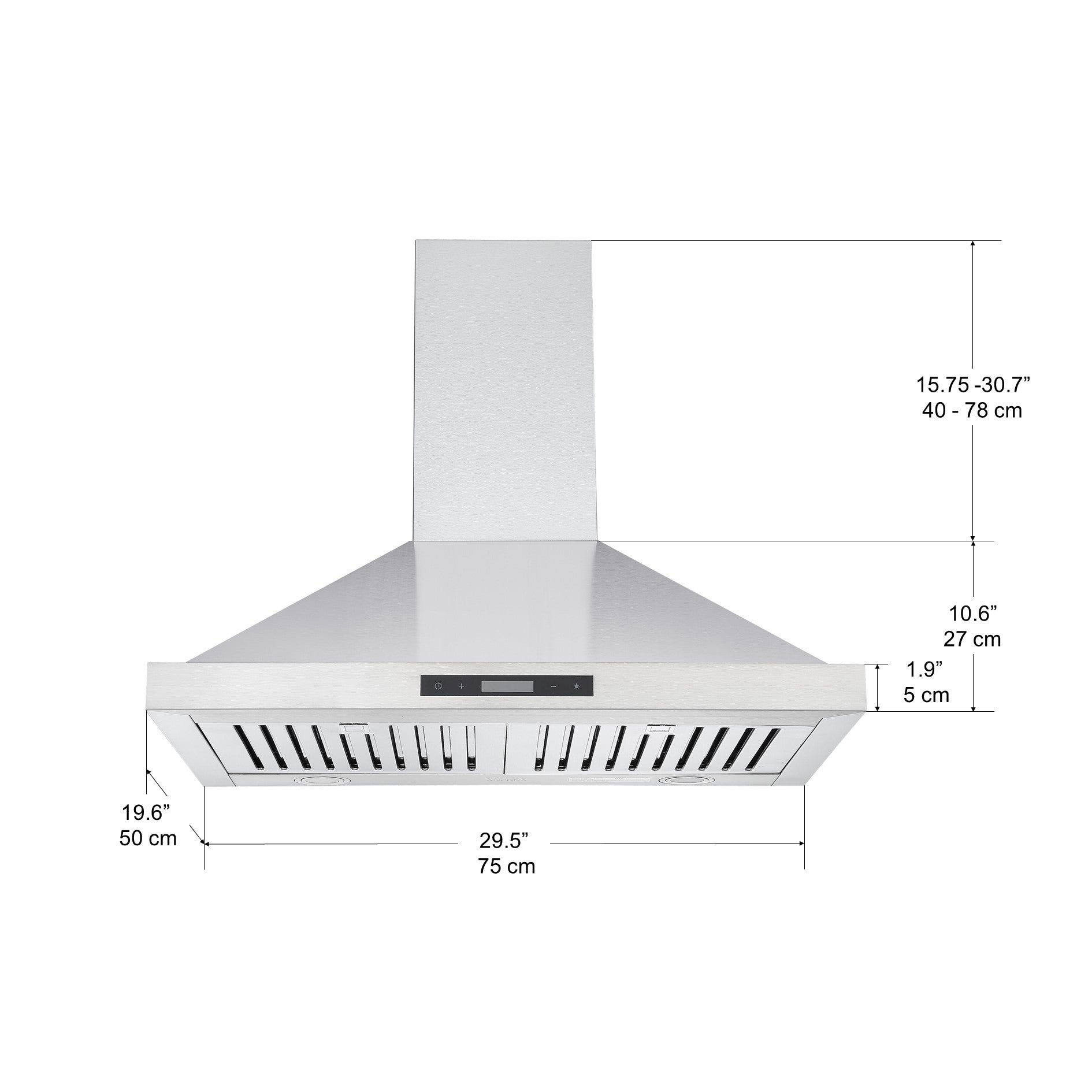 WPB630 30-Inch Stainless Steel Wall Mount Pyramid Range Hood - Powerful Kitchen Ventilation for Modern Homes