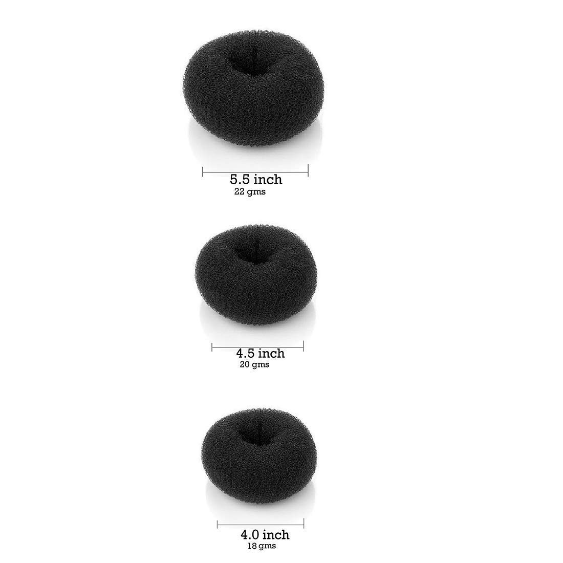 AASA Hair Donut Bun Maker for Women & Girls - Black Hair Accessories (15g, Pack of 1) | Perfect for Updos, Ponytails & Stylish Hairstyles