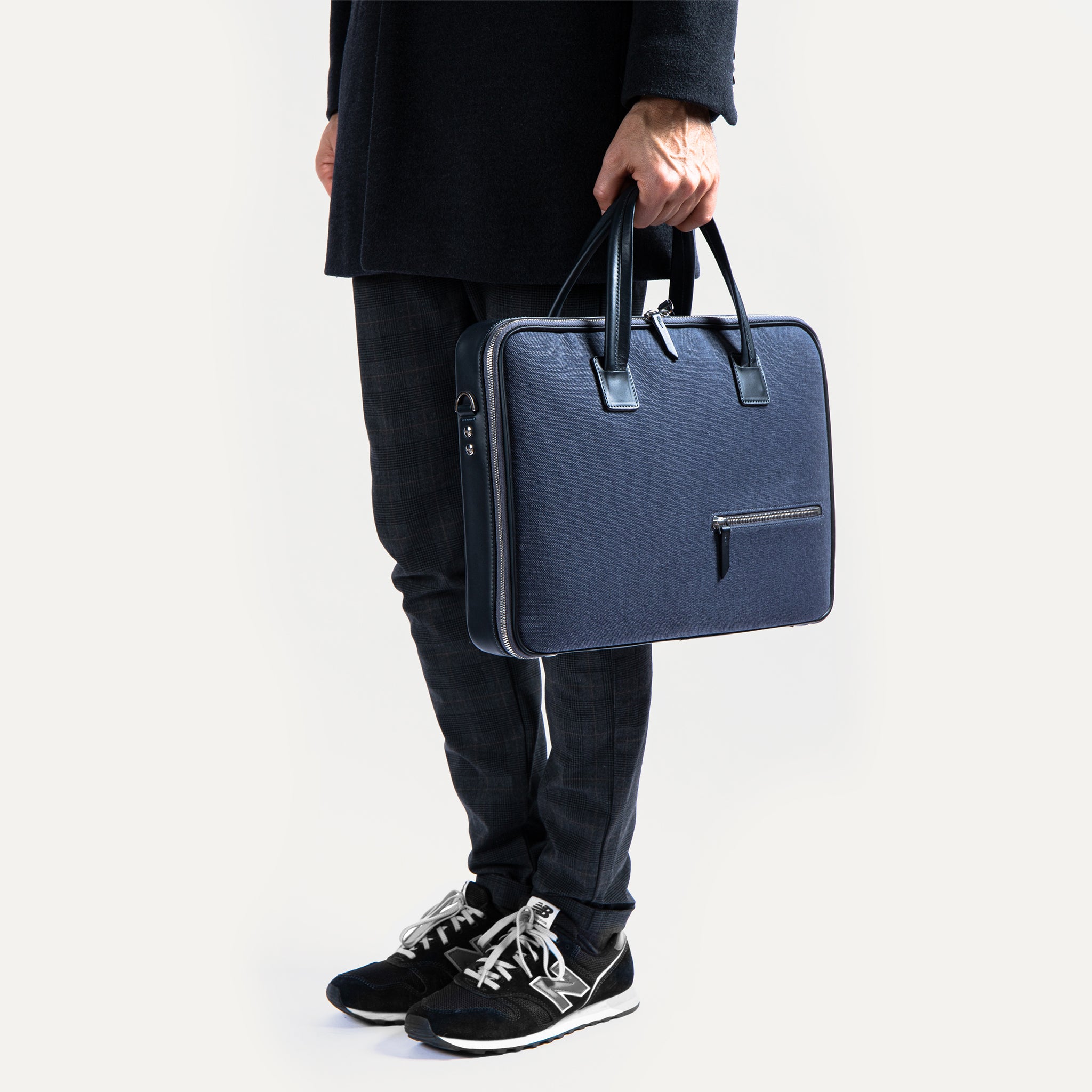 DIEGO Marine Leather & Canvas Tote Bag - Stylish & Durable for Work, Travel & Everyday Use