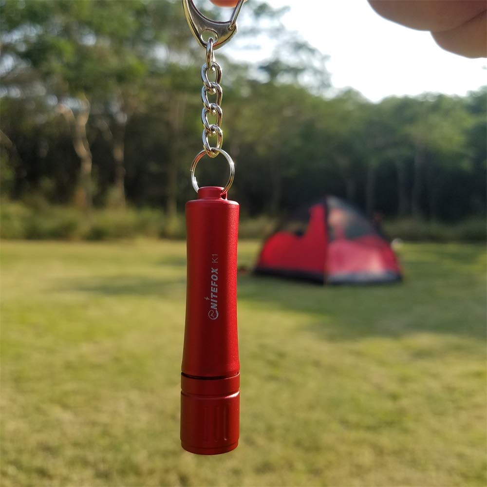 Bright Keychain Flashlight K1 - 150 Lumens Ultra Bright LED Mini Flashlight, Waterproof Portable Torch for EDC, Camping, Hiking, Dog Walking, Reading & Emergency Use - Compact Lantern for Outdoor Adventures (Red)