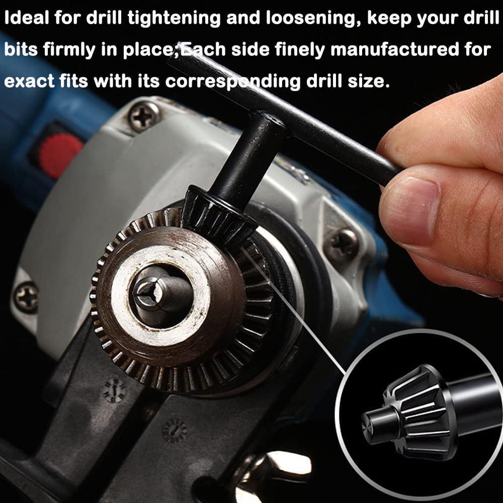 2 Pcs Black Drill Chuck Key Set - 3/50