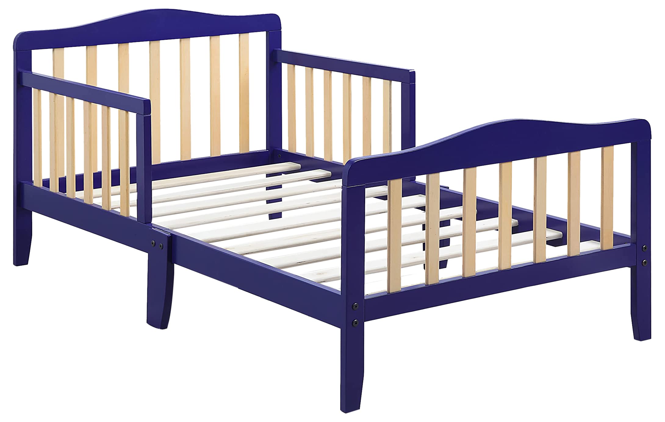 Olive and Opie Twain Toddler Bed - Blue & Natural Wood - Safe & Comfortable Kids Bed for Nursery, Daycare, or Home Use