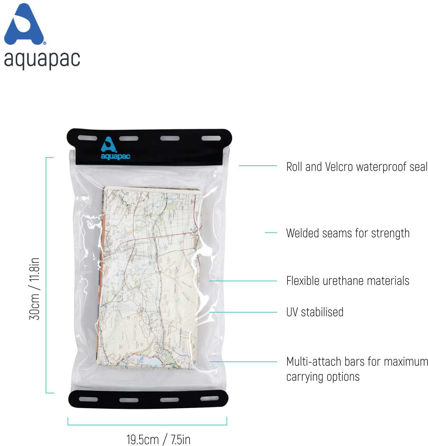 AquaPac Waterproof Map Case Large - Waterproof, Durable, and Lightweight for Hiking, Kayaking, and Outdoor Adventures