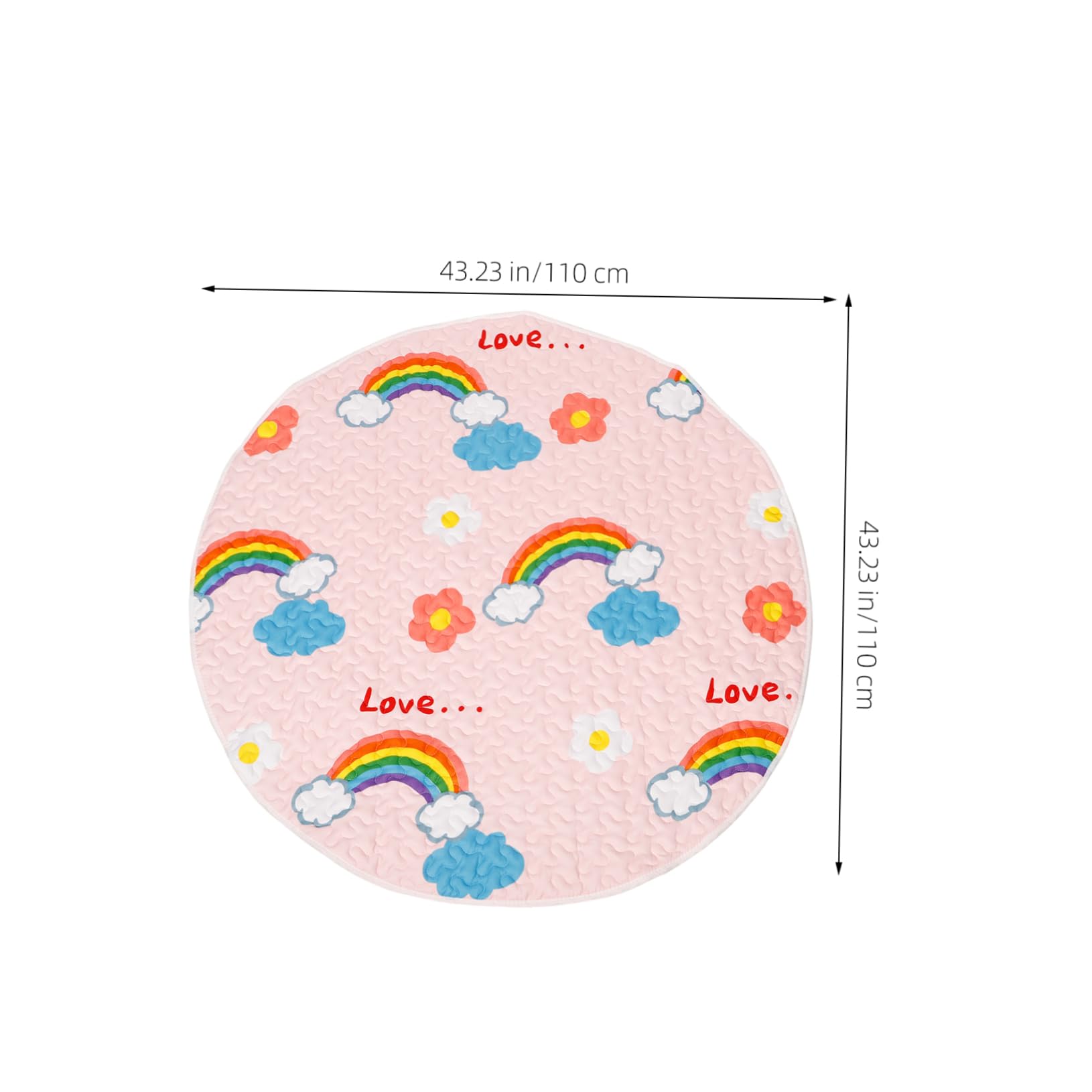 **Soft & Durable Round Baby Play Mat for Toddlers - Non-Slip Crawling Mat for Boys & Girls, High Chair Play Pad, Nursery Floor Mat (Pink) – Perfect for Playtime, Learning & Safe Crawling**