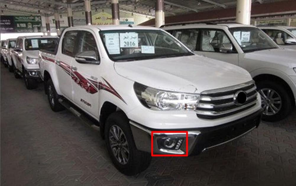 2PCS White LED Daytime Running Lights (DRL) Replacement for Toyota Hilux REVO 2015-2016 - Bright Durable Car Accessories for Enhanced Visibility & Safety During Daytime Driving