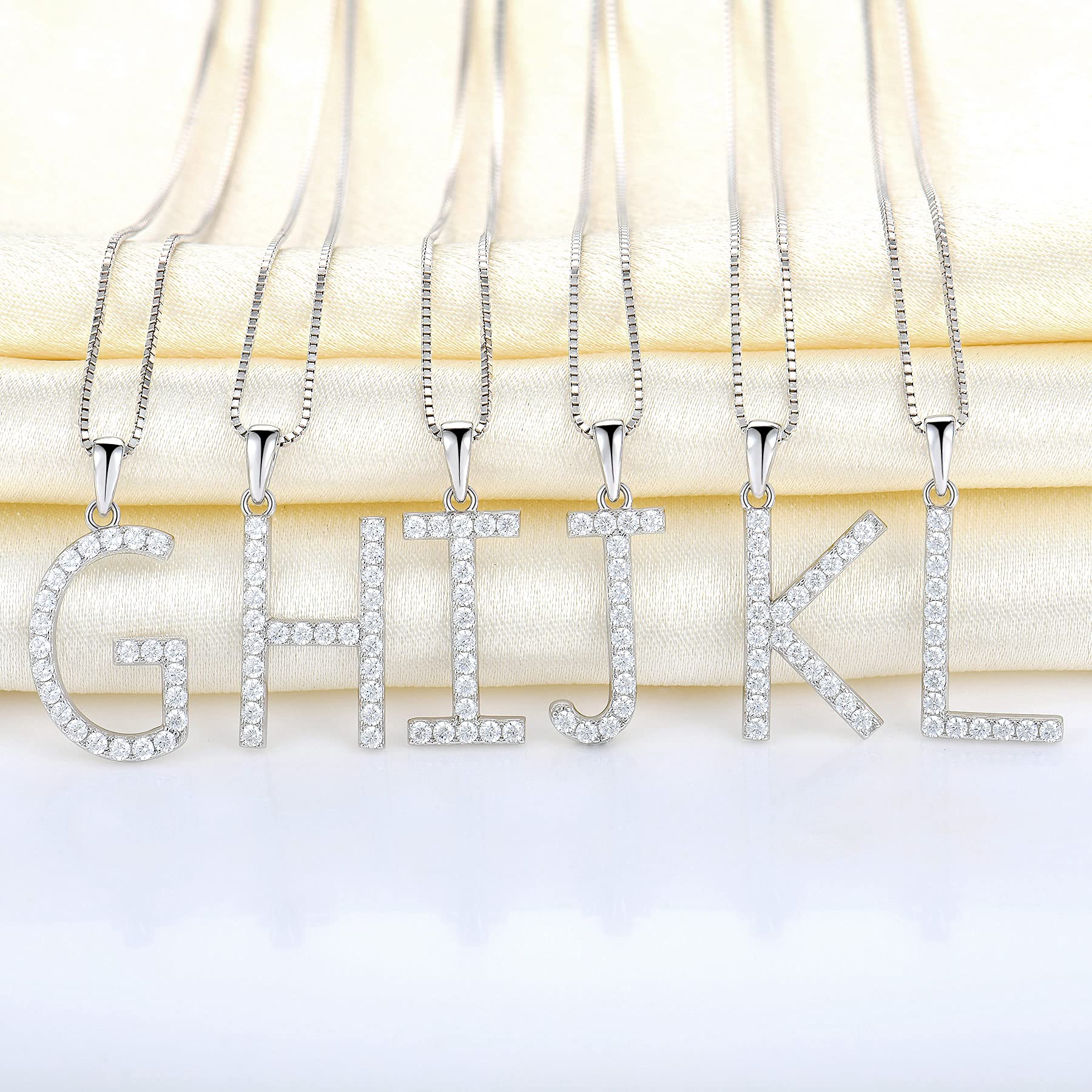 YL Initial Necklace - 925 Sterling Silver Alphabet Pendant Necklace for Women | Personalized Letter Jewelry Gift for Her | Perfect for Birthdays, Anniversaries & Everyday Wear