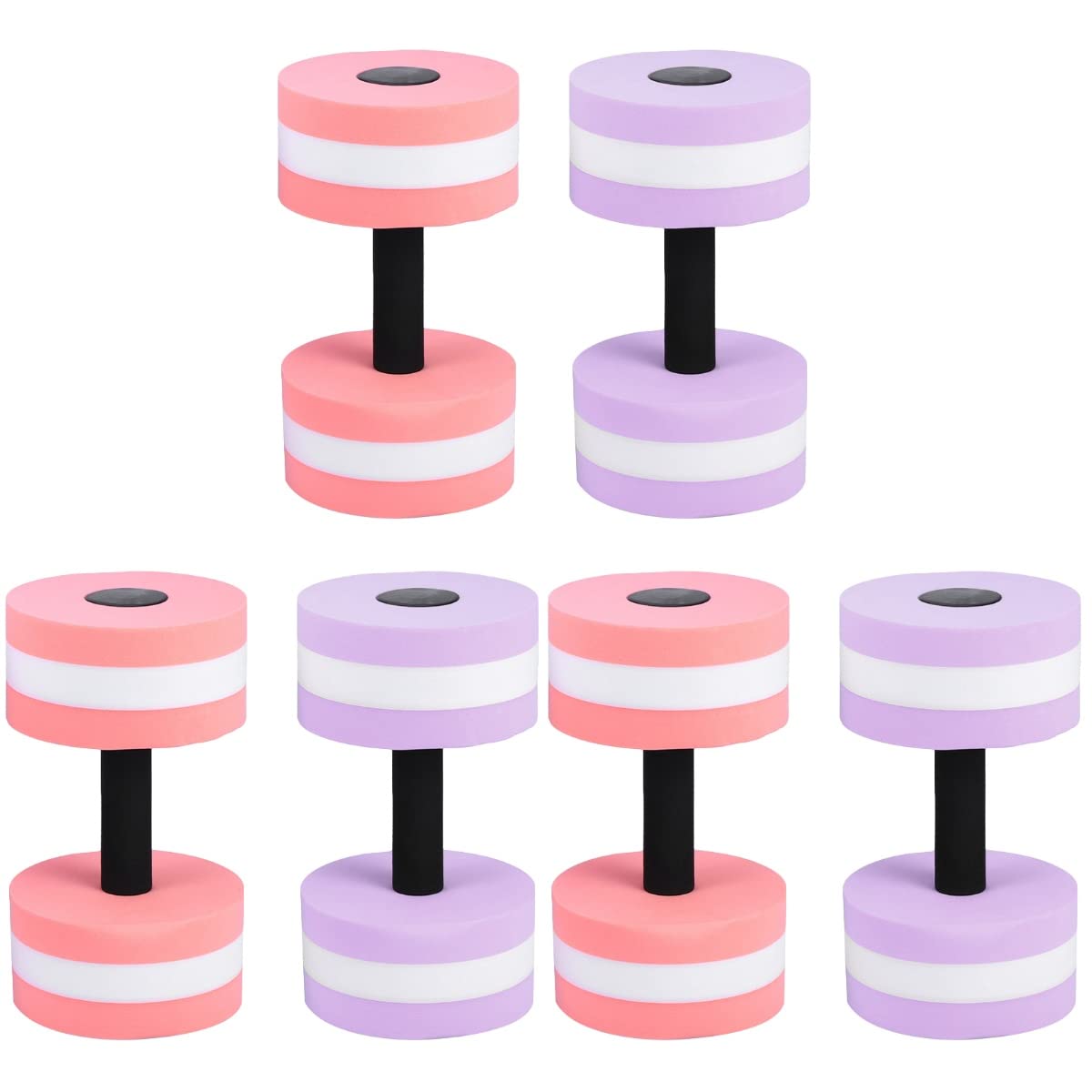 PRETYZOOM 6-Piece EVA Floating Dumbbell Set - Water Aerobics Equipment for Swimming, Aqua Yoga & Pool Workouts - Durable Fitness Gear for Women & Men (Random Colors) - Perfect for Home Pools, Gym Classes & Water Therapy