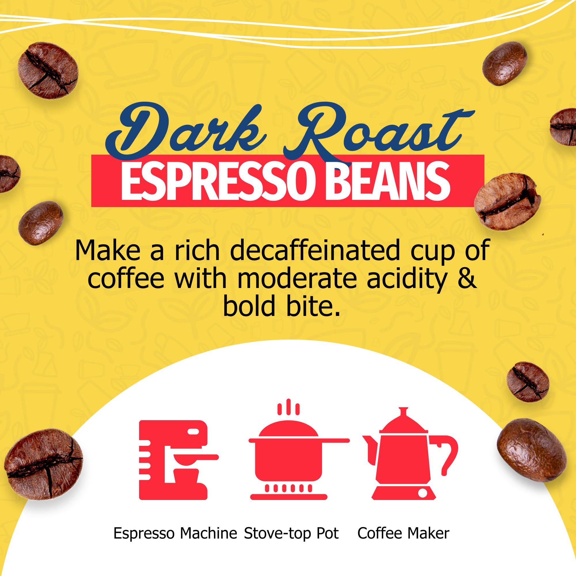 Premium Cuban Style Café Aroma Decaf Dark Roast Espresso Ground Coffee - 8.8oz Vacuum Sealed Pack (4-Pack) | Rich Flavor for Hot & Iced Coffee | Perfect for Home Brewing, Office Use & Gifts