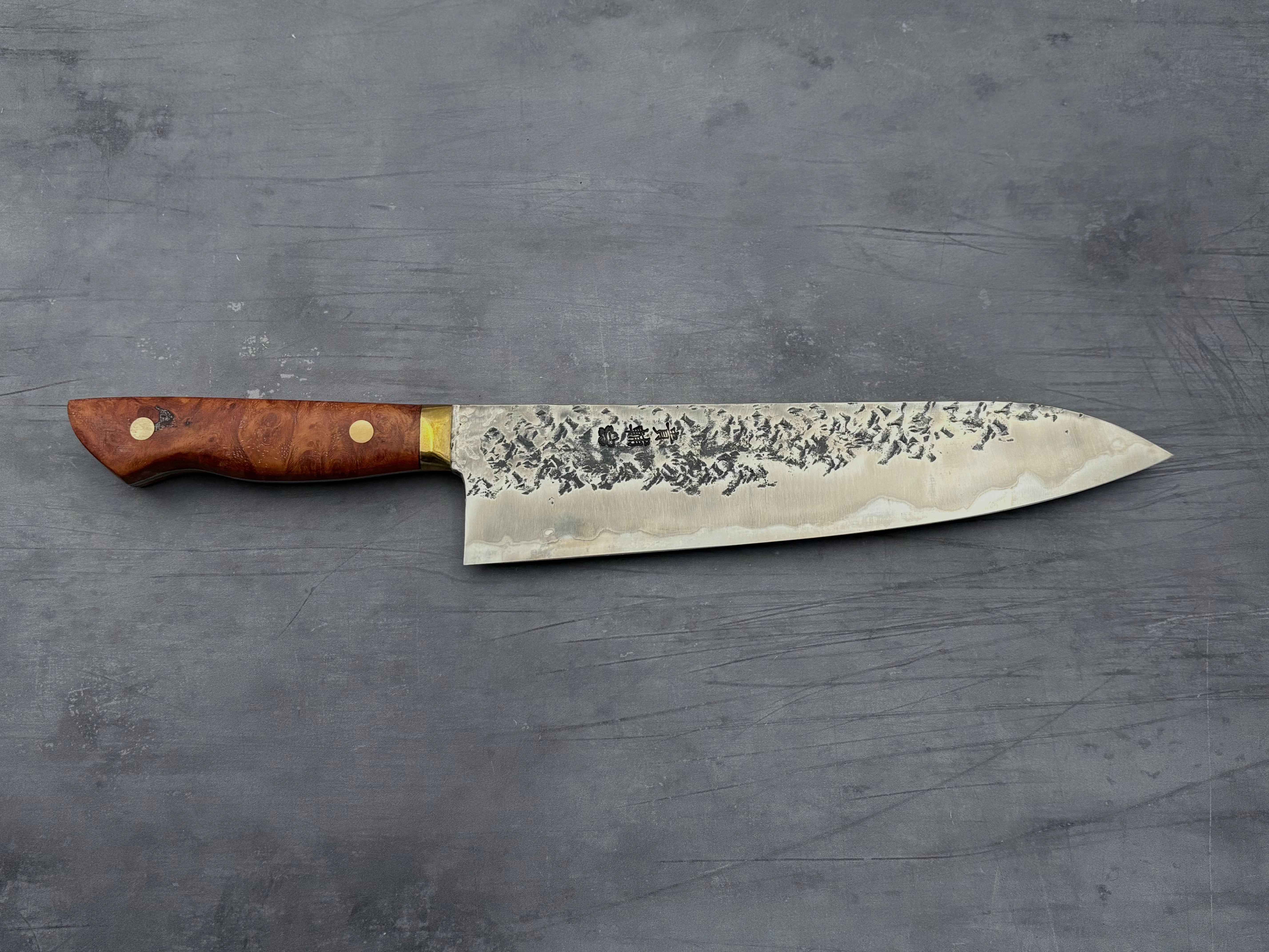 Premium Japanese Gyuto Knife 240mm - Kisuke Manaka Nakamura White #2 Steel - Perfect for Sushi, Meat Slicing & Professional Kitchen Use