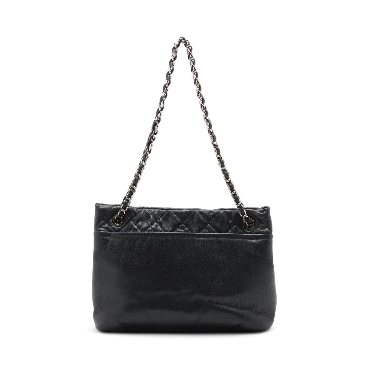Chanel CC Logo Matelasse Caviar Leather Chain Shoulder Tote Bag Black - Luxury Designer Handbag for Women, Perfect for Work, Travel & Evening Events