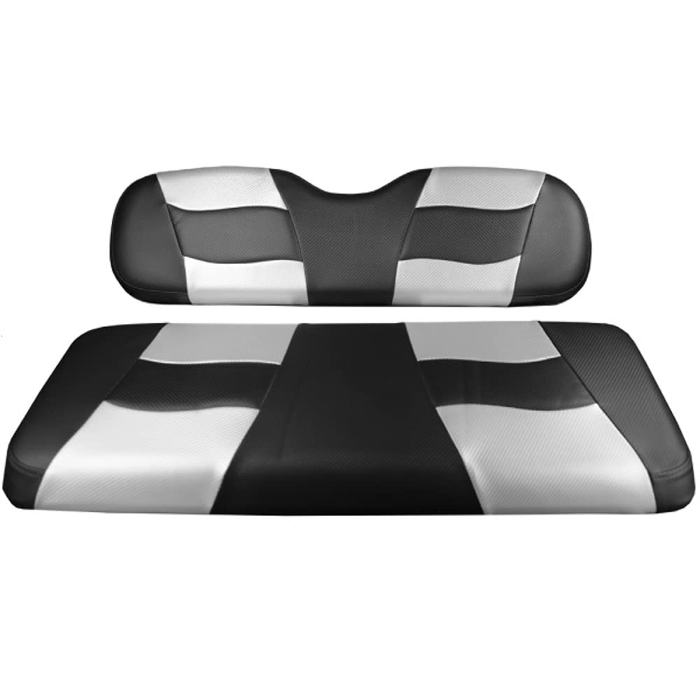 Premium MADJAX Riptide Golf Cart Front Seat Covers for Club Car Precedent (2004-Up Models) - Waterproof & UV-Resistant Silver/Black Design | Perfect for Golf Courses, Resorts & Outdoor Adventures