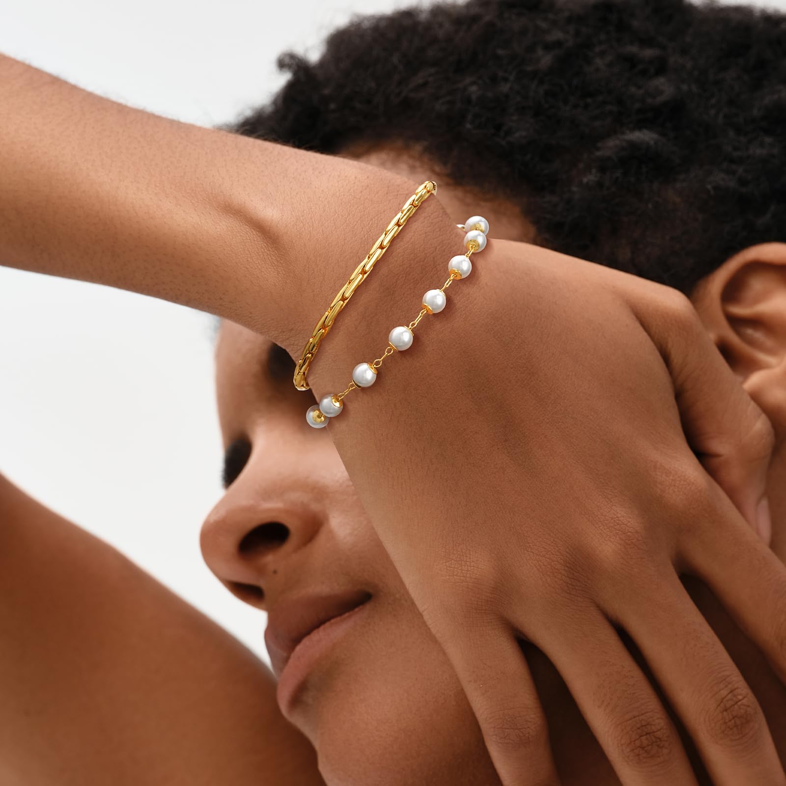 18K Gold Plated Chunky Bold Chain Bracelet for Women - Handmade Cuban Link Spiral Design with Diamond Cut, Cute Embossed Dainty Jewelry | Perfect for Parties, Date Nights & Everyday Wear