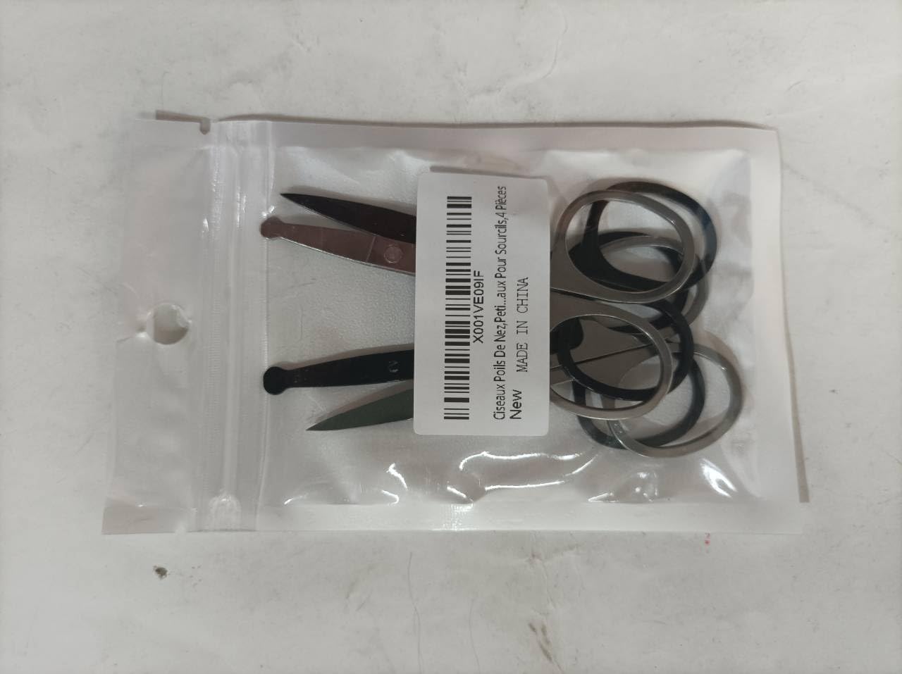 Professional Stainless Steel Nose & Eyebrow Scissors Set - 4-Piece Facial Hair Trimming Kit for Beard, Mustache, Ear & Nose Hair Grooming - Perfect for Home & Travel Use