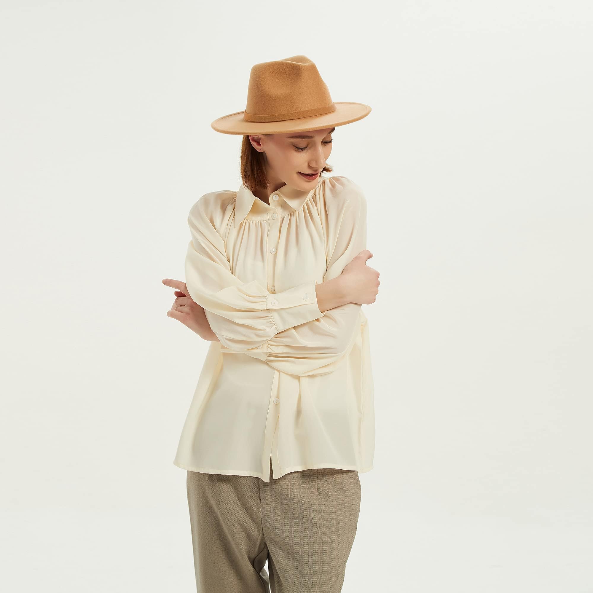 Stylish Wide Brim Fedora Hat for Women & Men - Classic Panama Dress Hat with Adjustable Felt Band - Perfect for Beach, Outdoor, and Fashion Occasions
