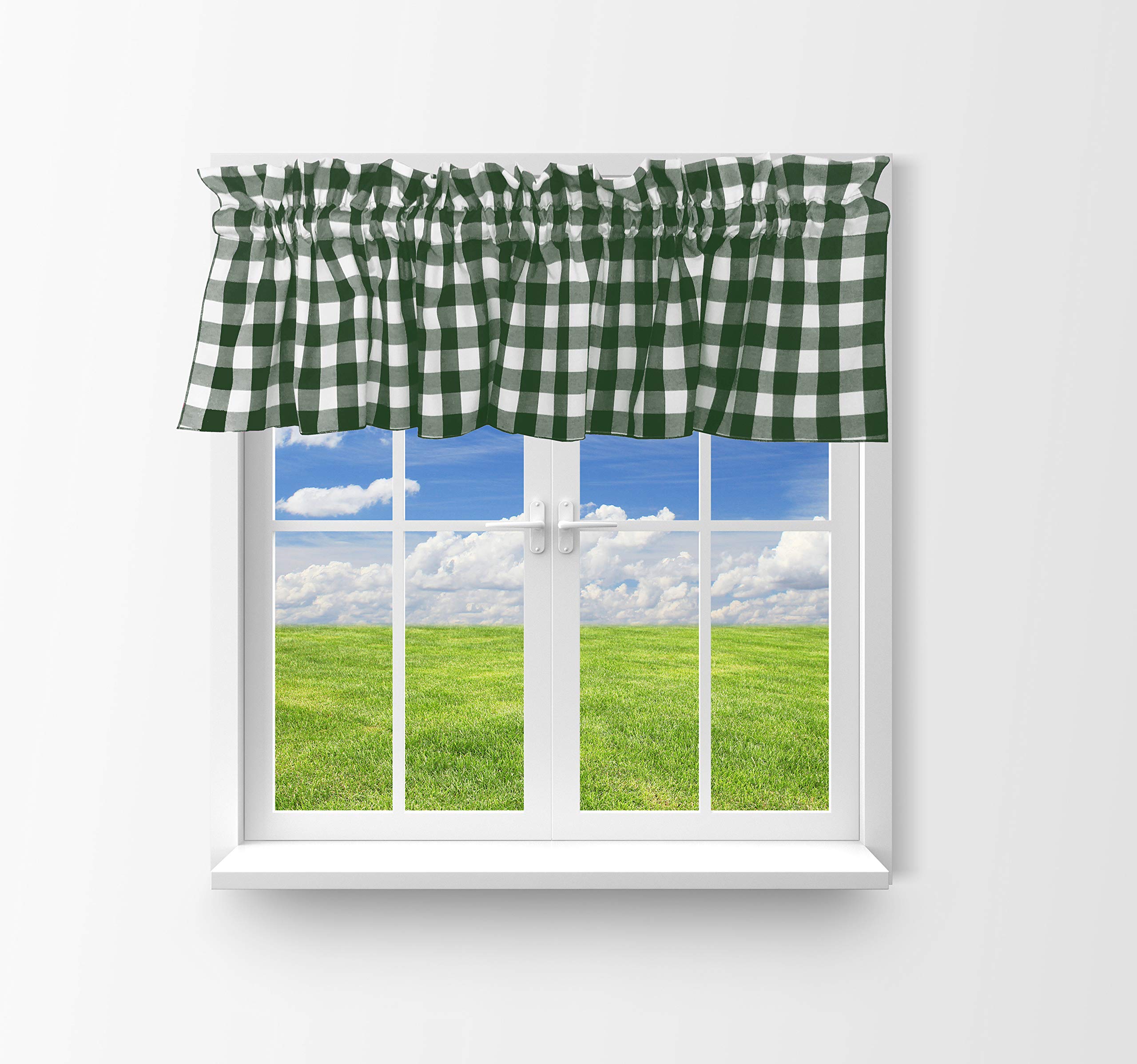 Gingham Checkered Cotton Window Valance - 58