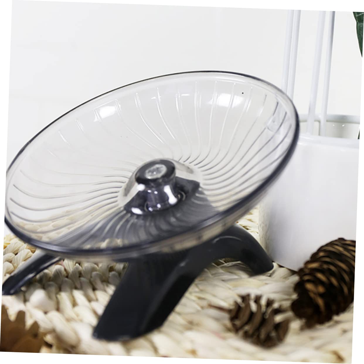 Silent Hamster Exercise Wheel - Noiseless Running Wheel for Gerbils, Rats, Hedgehogs & Small Pets - Grey Flying Saucer Design - Perfect for Cage Fitness & Nighttime Playtime