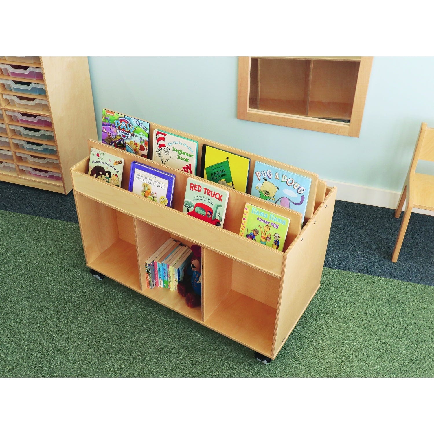 Portable Book Storage Island Organizer - Foldable Bookcase for Home, Office & Classroom - Compact Bookshelf for Kids & Adults - Perfect for Living Room, Bedroom & Study Spaces