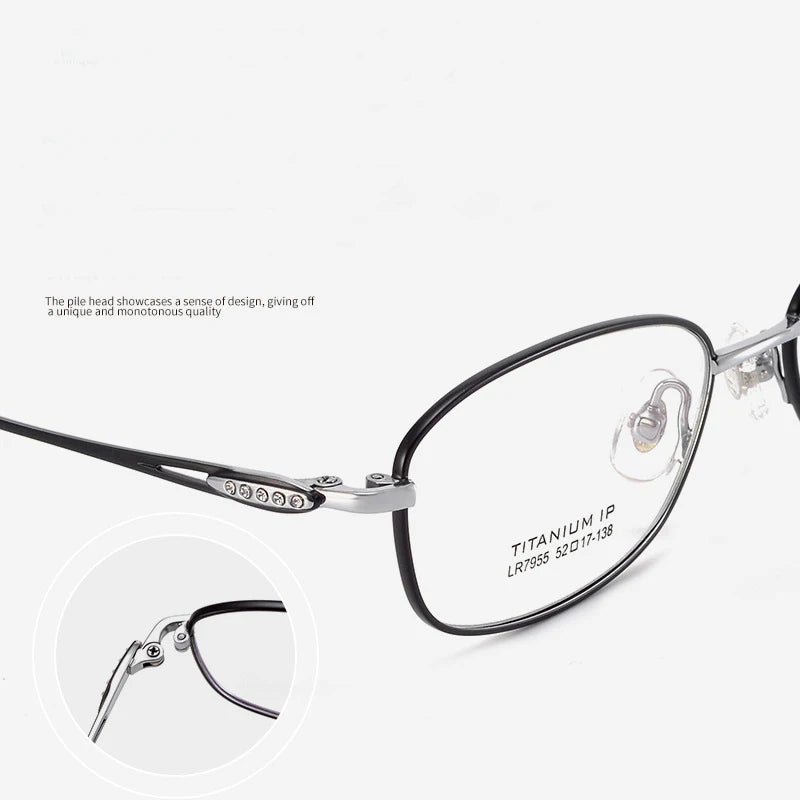 Bclear Women's Full Rim Oval Titanium Eyeglasses 7955 - Lightweight & Durable Glasses for Work, Reading & Everyday Use