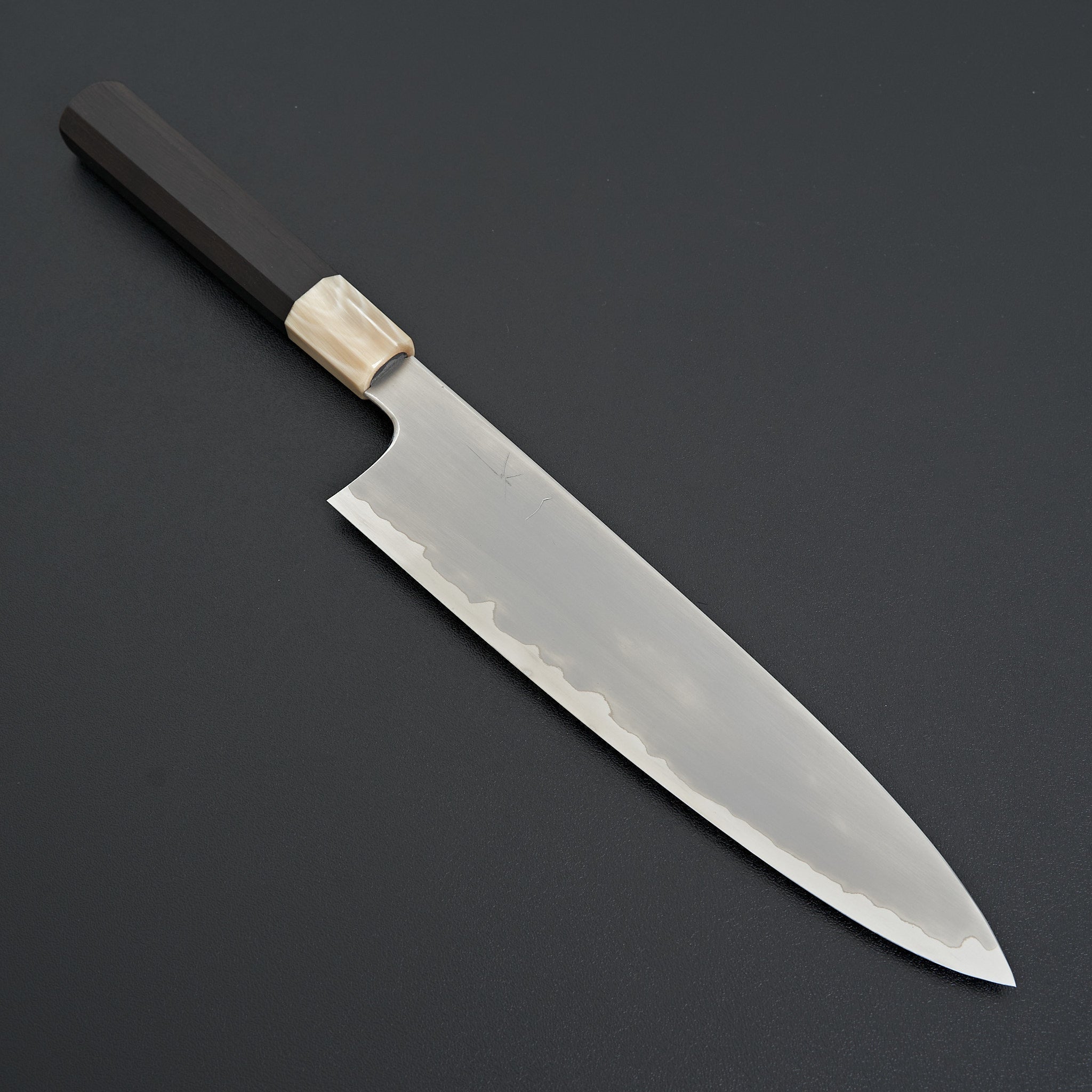 Hitohira Togashi Blue #1 Stainless Clad Kasumi Gyuto 240mm Japanese Chef Knife with Ebony Handle - Perfect for Sushi, Meat Cutting & Professional Kitchen Use