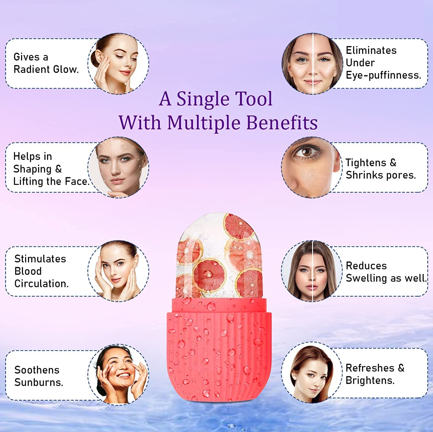 Xevin Ice Roller & 3D Massager Roller Set - Facial & Body Cooling Therapy for Puffiness, Wrinkles, Dark Circles - Anti-Aging Skincare Tool for Women & Men - Perfect for Post-Workout Recovery & Morning De-Puffing (Ice Roller + 3D Roller)