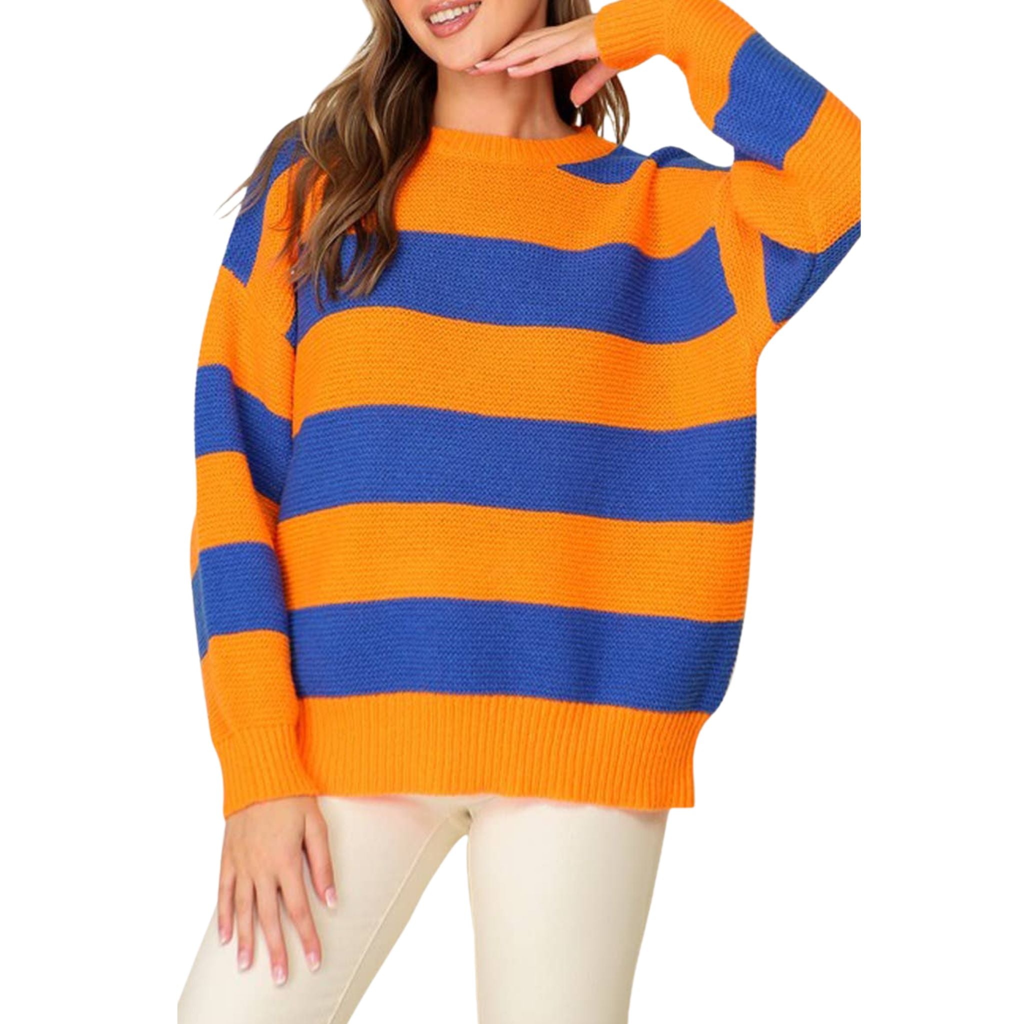 Game Day Stripe Sweater - Comfortable & Stylish Knit Pullover for Men & Women | Perfect for Football Parties, Casual Outfits & Winter Layering