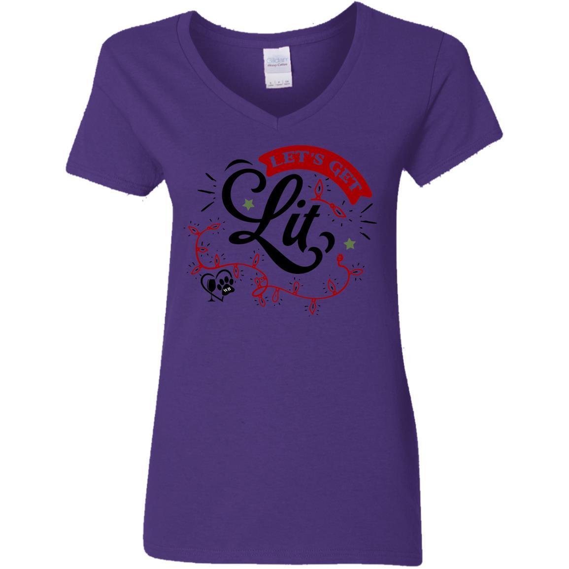 WineyBitches.Co Women's 5.3 oz V-Neck T-Shirt - Soft Cotton Casual Tee for Everyday Wear, Lounge & Outfits