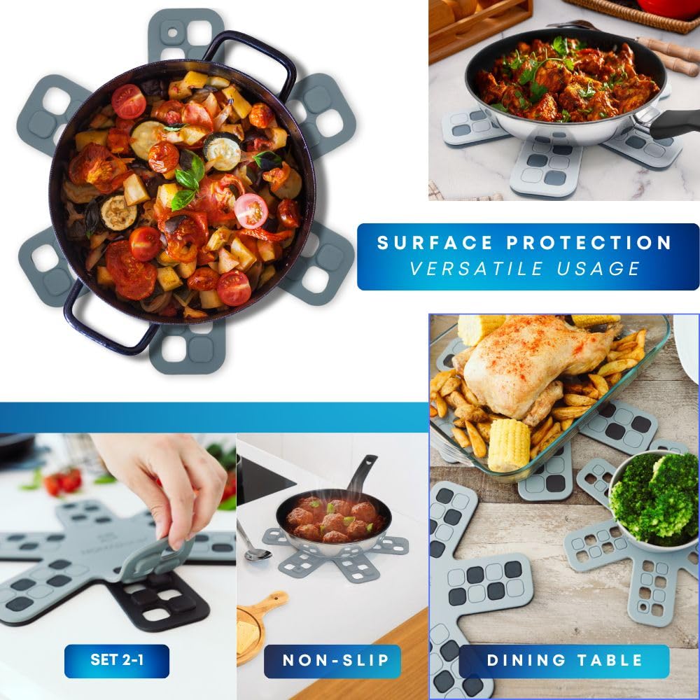 Silicone Pan Protectors & Trivets for Hot Dishes | Stackable Cookware Protectors | Kitchen Essentials for Baking & Serving