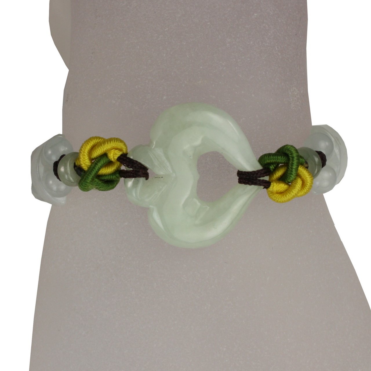 Genuine Certified Grade A Jadeite Dahlia Hand Carved Beaded Cord Bracelet - Elegant Gift for Women, Perfect for Weddings & Special Occasions