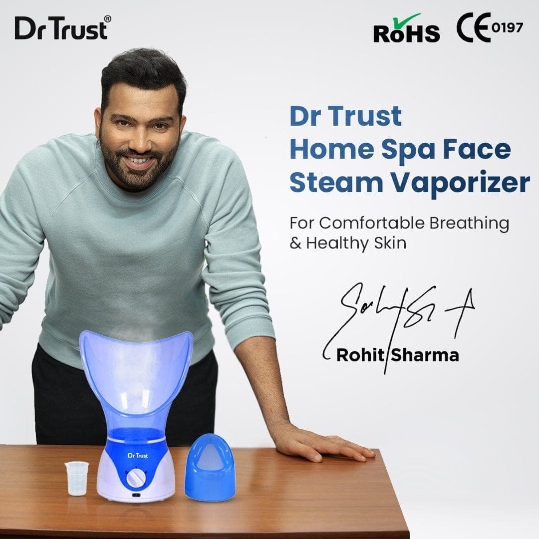 Dr Trust USA Home Spa Face Steam Vaporizer for Skin Care - Blue Facial Steamer with Aromatherapy Diffuser | Perfect for Relaxation & Deep Cleansing at Home