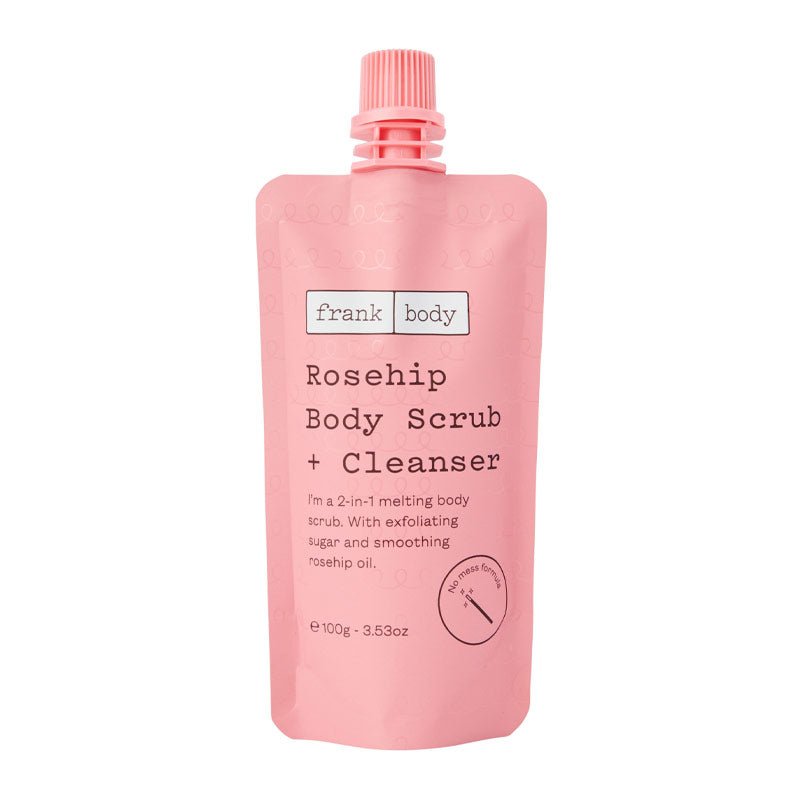 Frank Body Rosehip Body Scrub & Cleanser - Exfoliating & Hydrating Skincare for Smooth, Glowing Skin - Perfect for Shower & Spa Days
