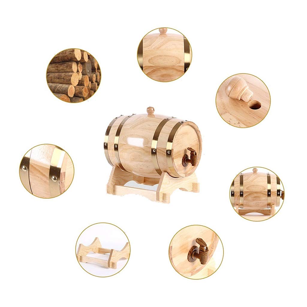 Premium 5L/10L/20L/50L Solid Oak Wine Barrel with Faucet - Aging & Storing Red Wine, Whiskey, Beer, Cocktail, Vinegar - Perfect for Home Brewing, Wine Cellars & Bar Decor