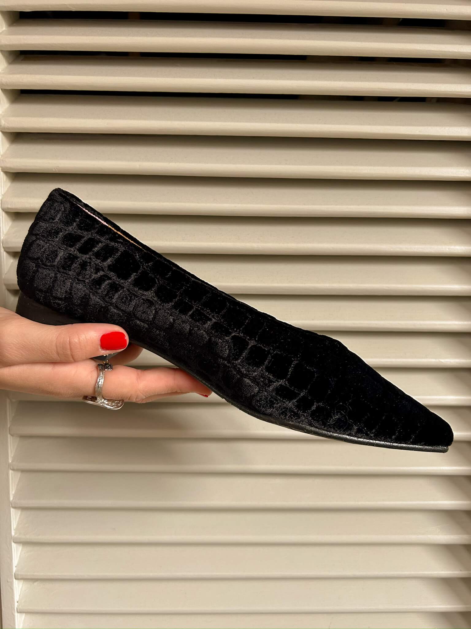Coco V.2 Velvet Vegan Pointed Ballerina Flats for Women - Graphite | Comfortable & Stylish Vegan Shoes for Work, Party & Everyday Wear