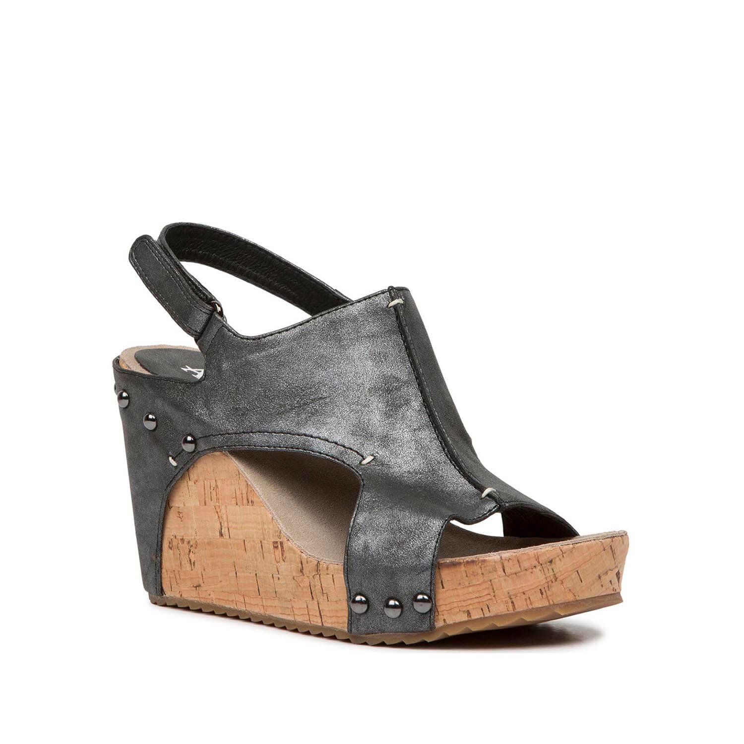 Antelope Women's Metallic Leather Wedge Sandals - Stylish Comfort for Summer, Beach, and Casual Outings