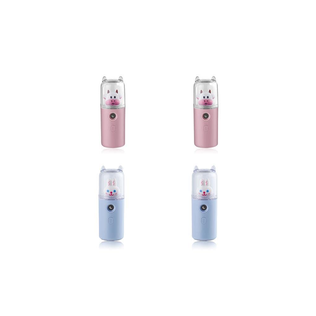 4 Pack 30ml Portable Mist Sprayer - Multi-Purpose Humidifier, Fogger & Facial Steamer (Type 2, White) for Home, Office, Travel & Skincare Routine