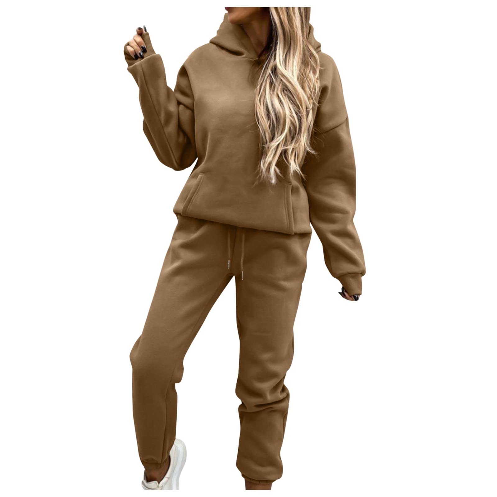 Women's 2-Piece Sweatsuit Set - Cozy Sweater Top & Long Sweatpants for Lounge, Jogging, Workout & Athletic Wear | Perfect for Yoga, Running Errands & Casual Outfits