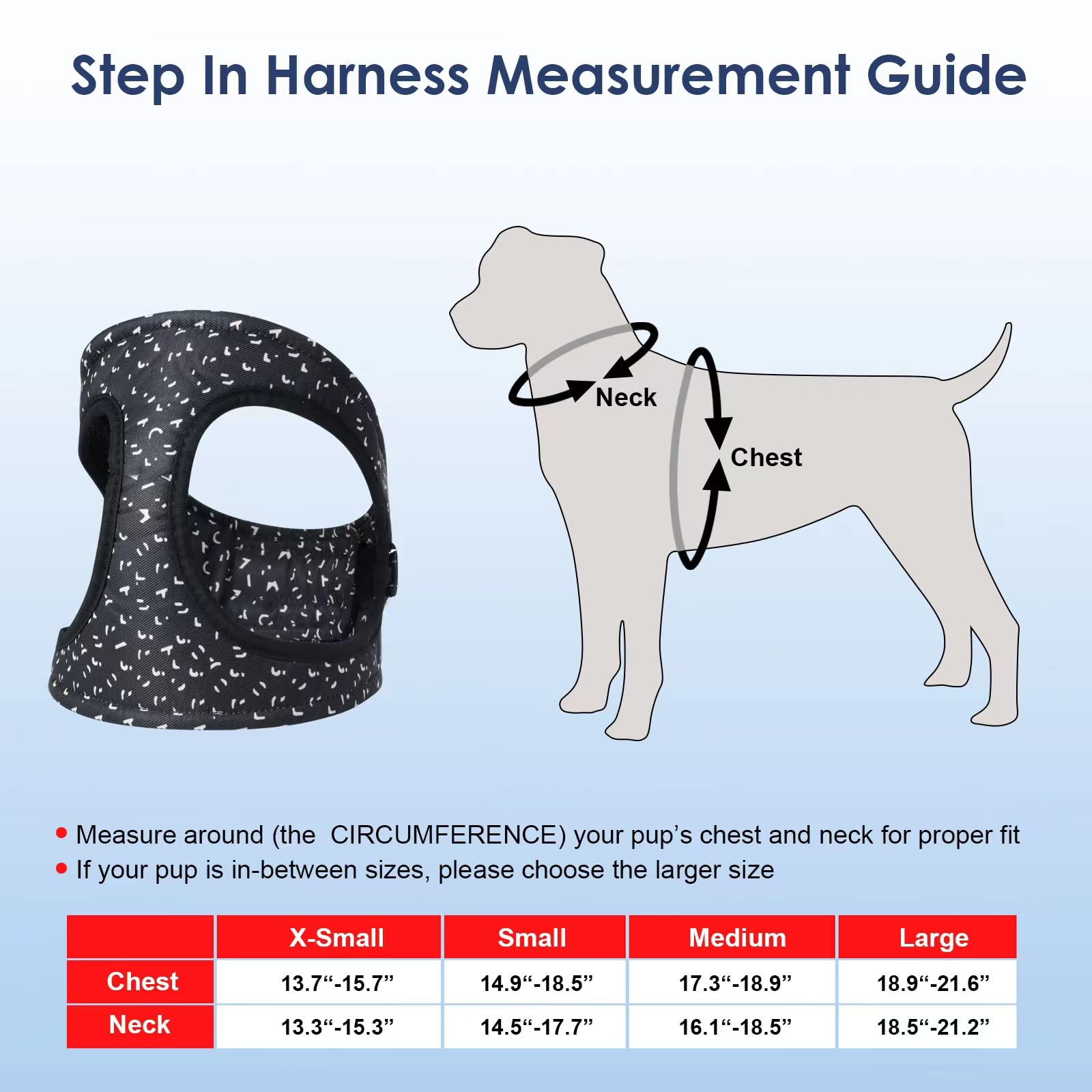 No-Pull Adjustable Dog Vest Harness with Soft Sponge Pad & Reflective Handle - Velcro Straps & Metal Leash Hooks for Small Dogs & Puppies (Chest Size 11.8