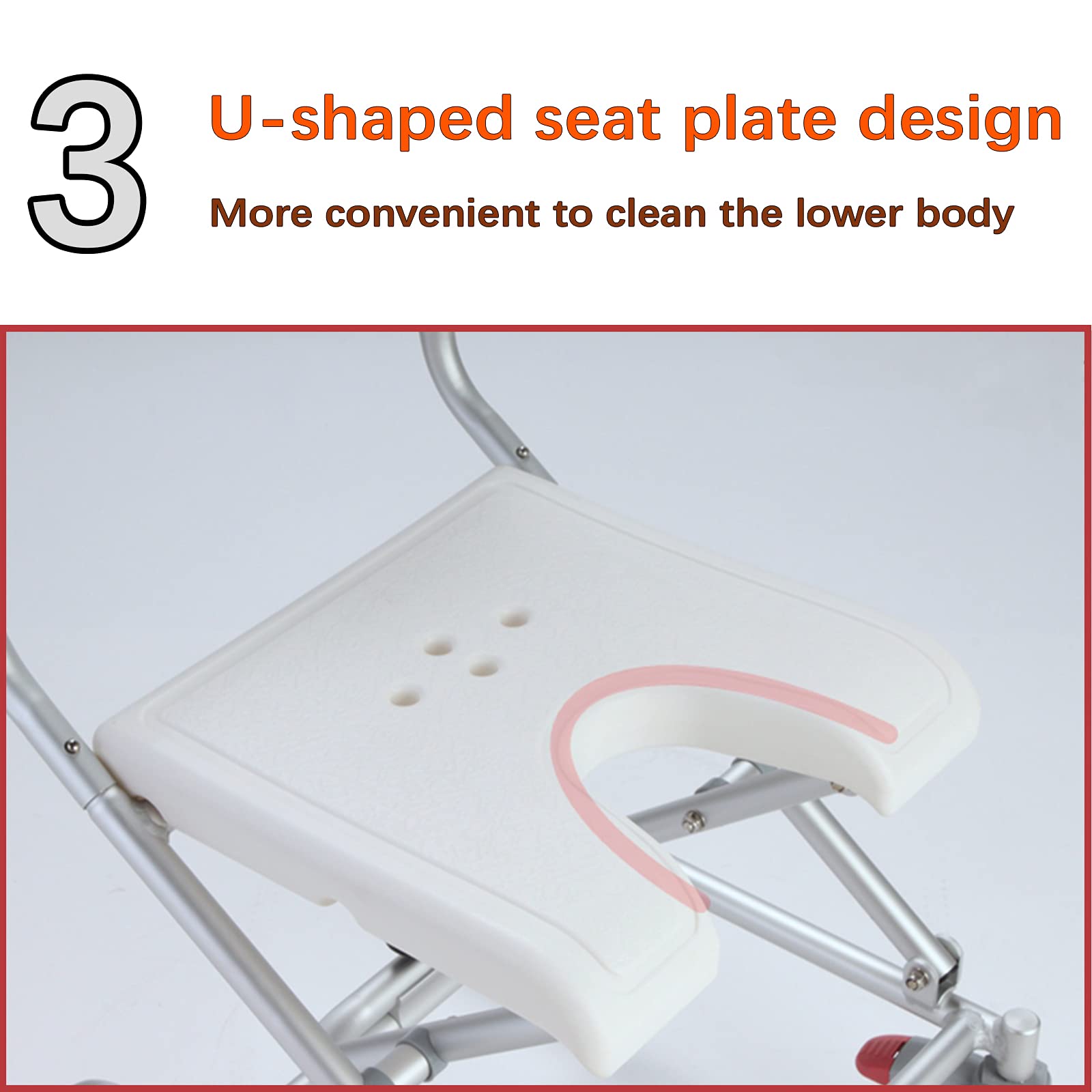 IELSH Foldable Wheelchair Shower Stool with Wheels - Adjustable Bath Seat for Elderly & Disabled, Flip-up Arms & Ergonomic Back Support - Dual Function Wheelchair & Shower Chair (Ideal for Bathroom Safety & Mobility Assistance)