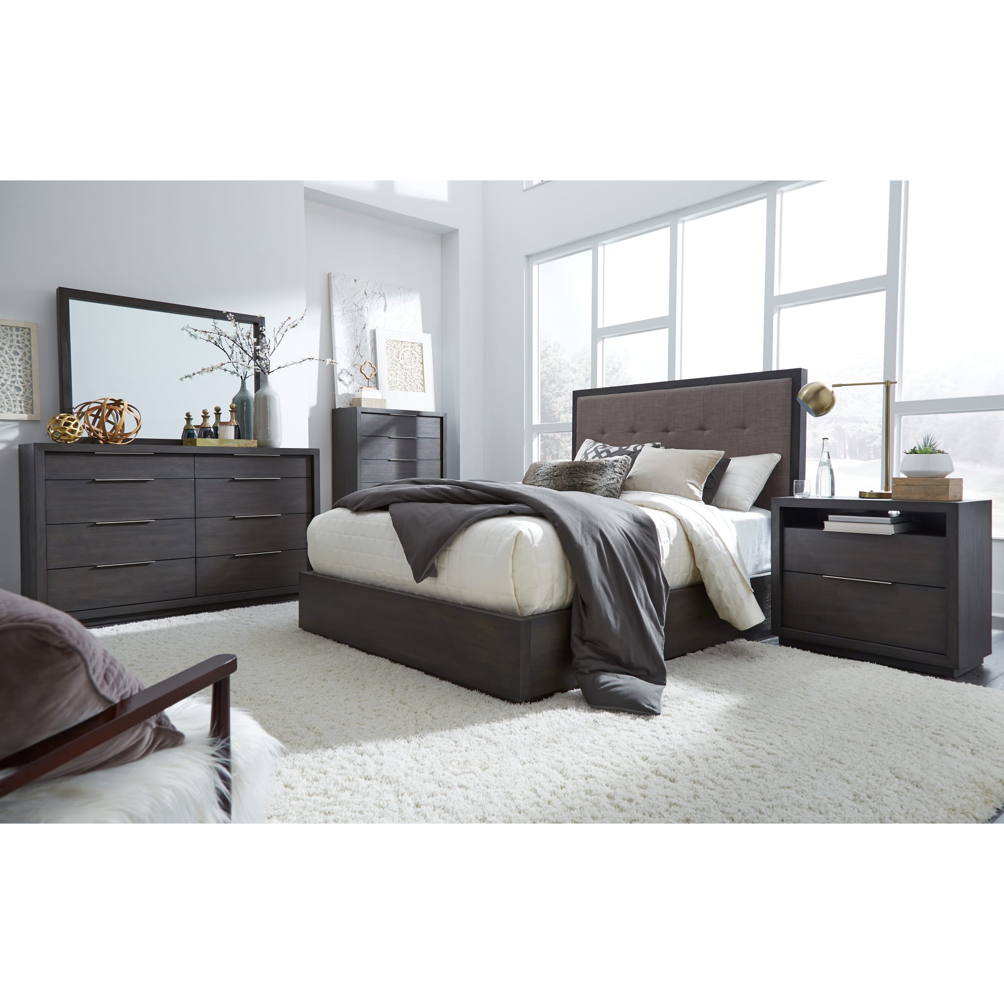 Oxford Upholstered Footboard Storage Bed with Drawers - Queen Size Platform Bed Frame with Headboard - Modern Bedroom Furniture for Small Spaces & Guest Rooms