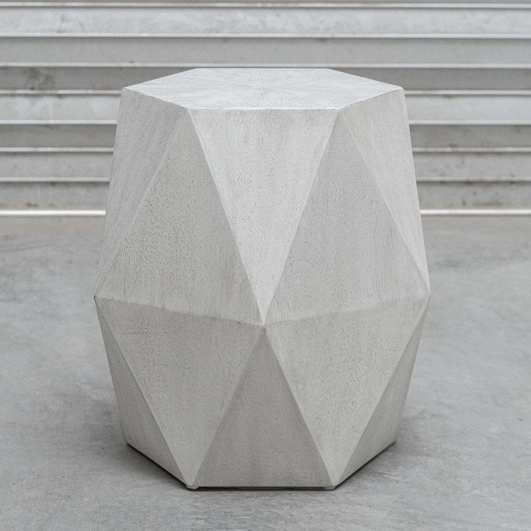 Volker 18 x 18 Inch White Ceruse Accent Table - Perfect for Living Room, Bedroom, or Entryway Decor