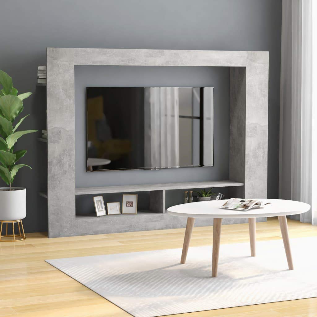 Universal TV Stand with 2 Open Compartments & Side Shelves - HLLNME Entertainment Center Media Console for Living Room & Bedroom Furniture | Perfect for Flat Screen TVs, Gaming Consoles & Home Theater Setup